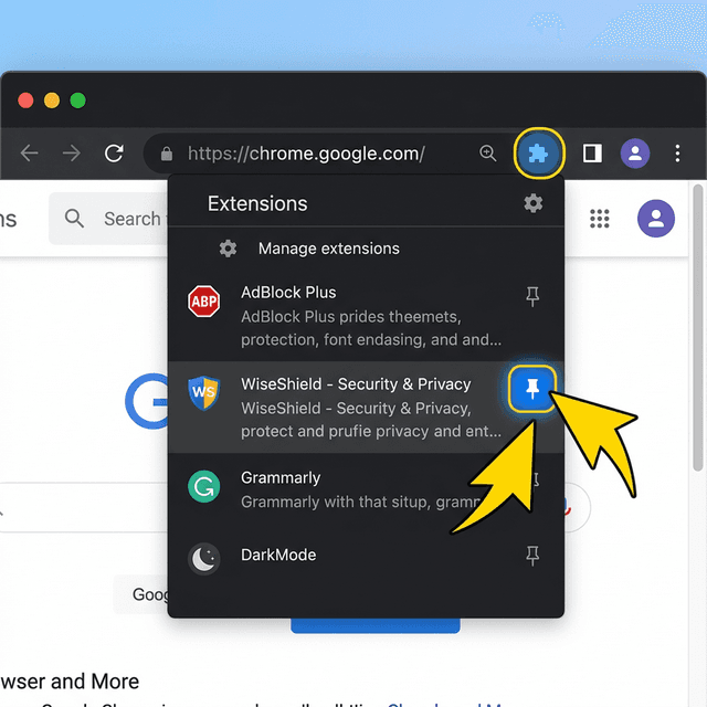 Pin WiseShield to Your Toolbar